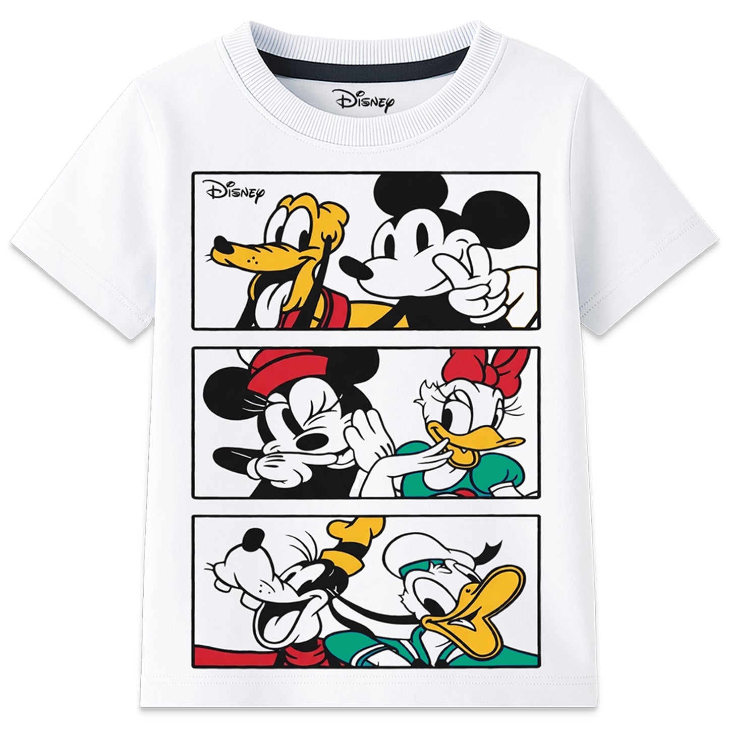 Kuchipoo © Disney Boys Mickey Mouse Printed Cotton T-Shirt Combo | Mickey & Friends Graphic Cotton Tees | Casual Summer Wear | Pack of 3