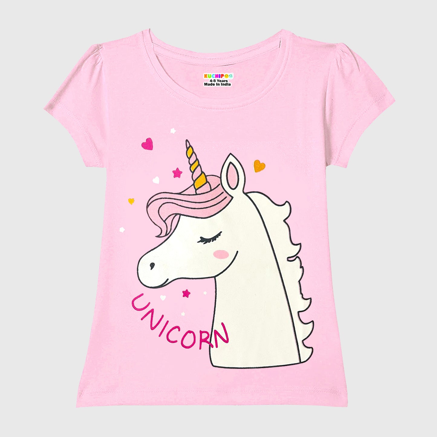 KUCHIPOO Girls Half Sleeves T-Shirts