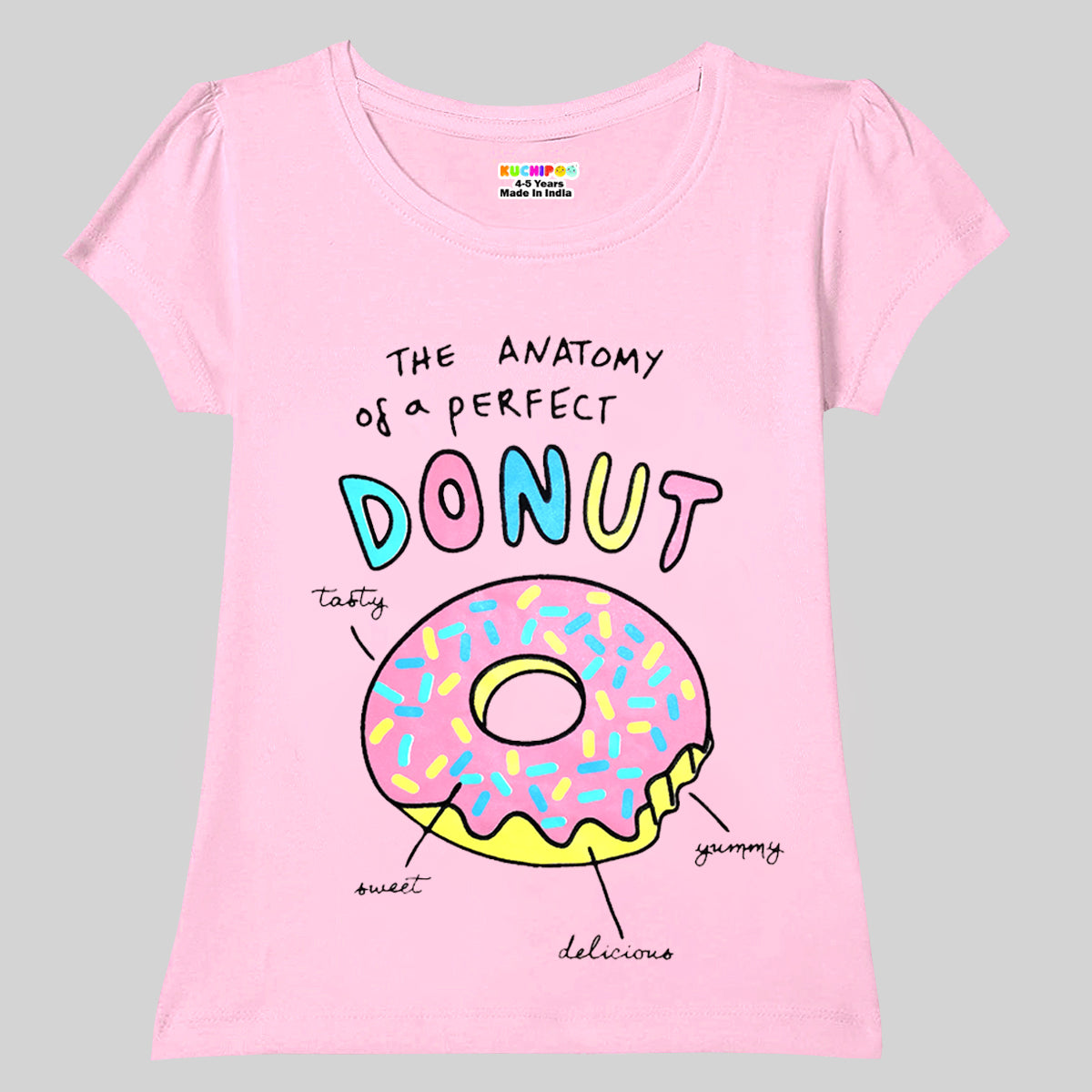 KUCHIPOO Girls Half Sleeves T-Shirts