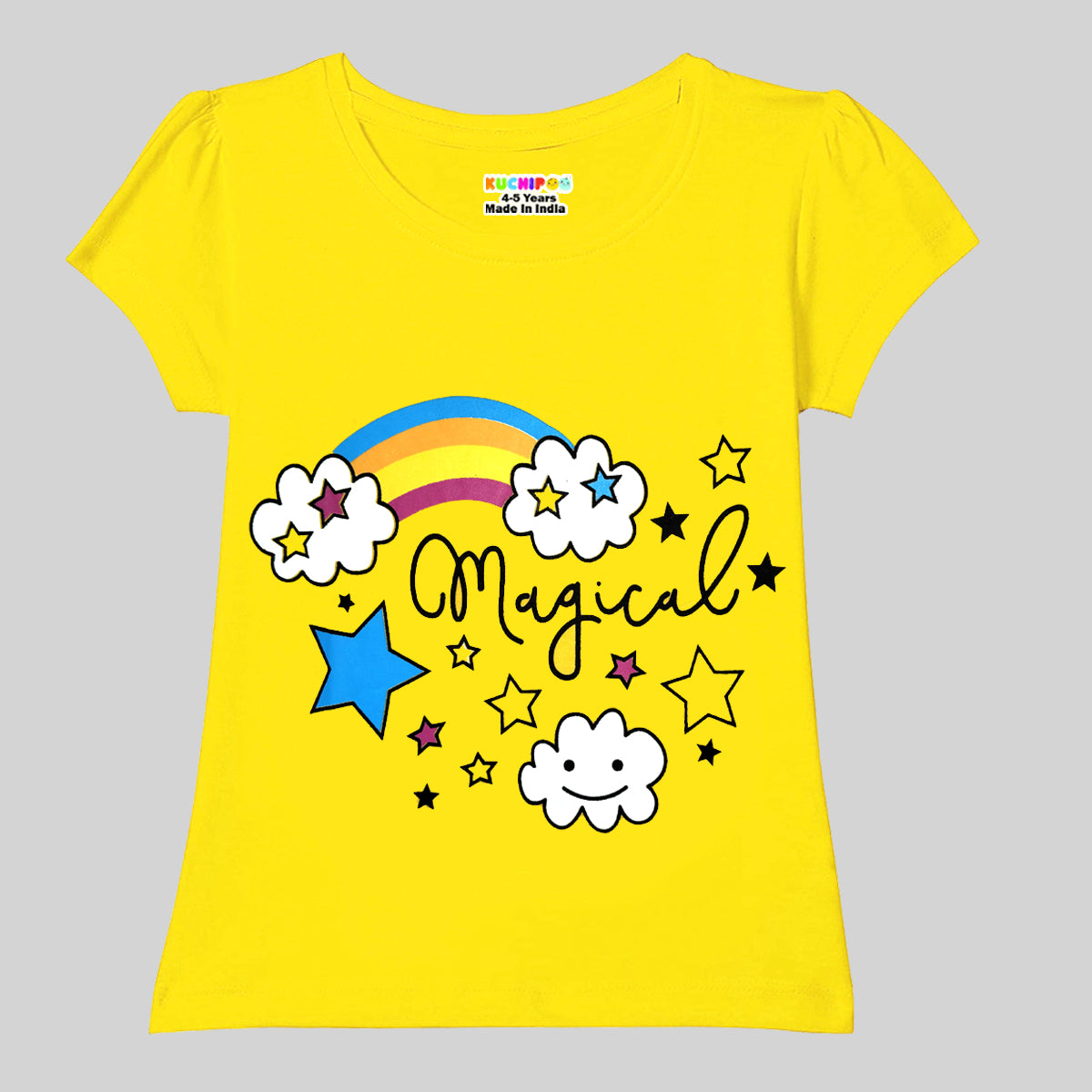 KUCHIPOO Girls Half Sleeves T-Shirts