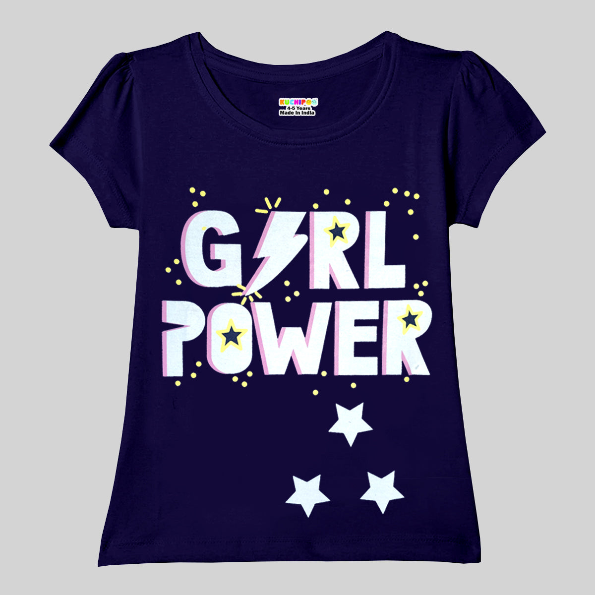 KUCHIPOO Girls Half Sleeves T-Shirts