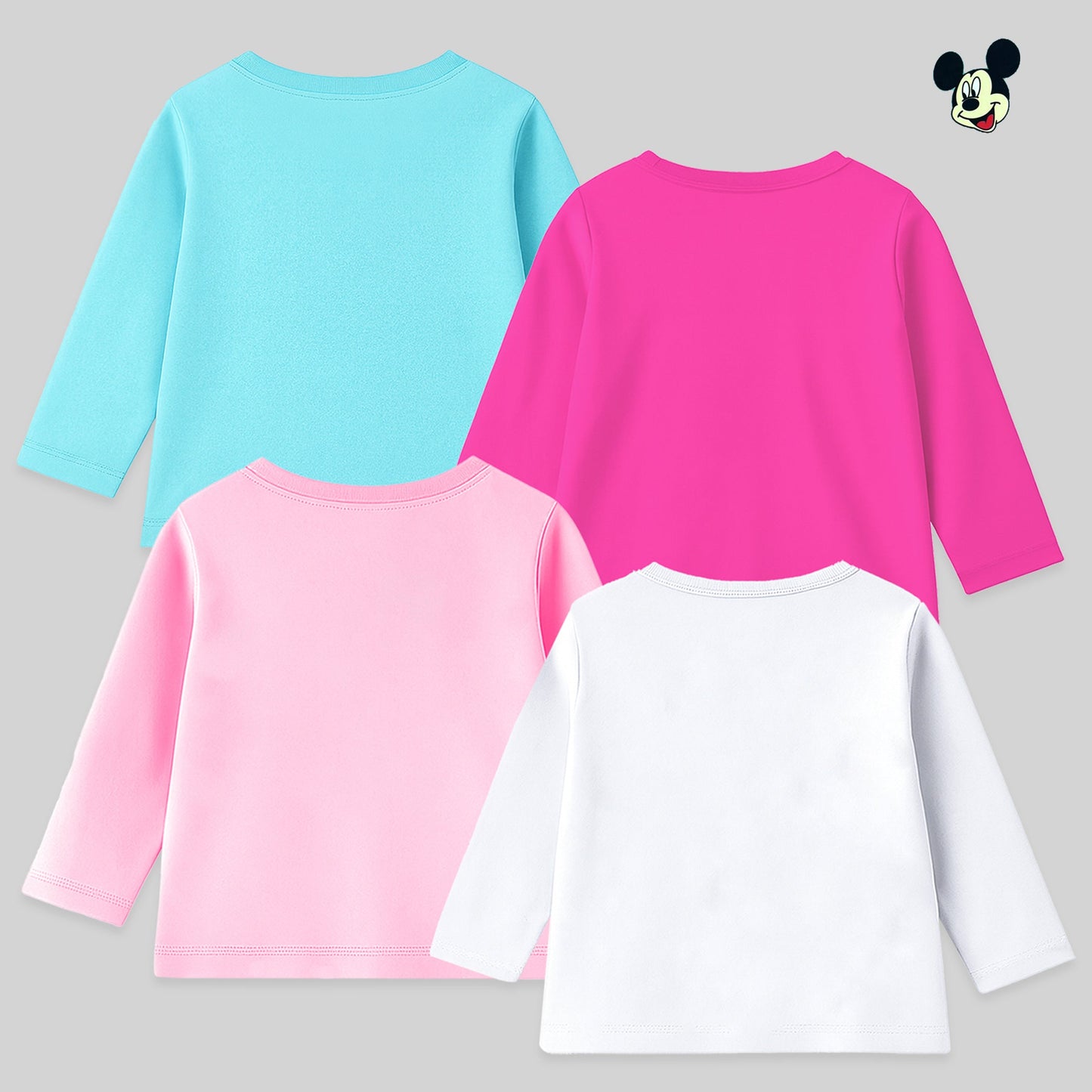 Kuchipoo Â© Disney Girls Full Sleeves Cotton T-Shirt - Pack of 4