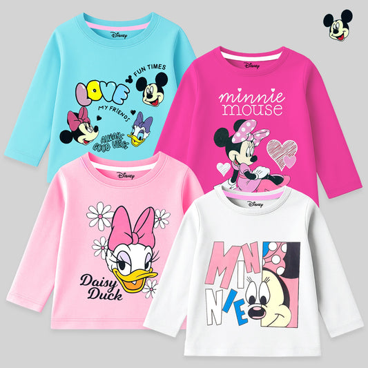 Kuchipoo Â© Disney Girls Full Sleeves Cotton T-Shirt - Pack of 4