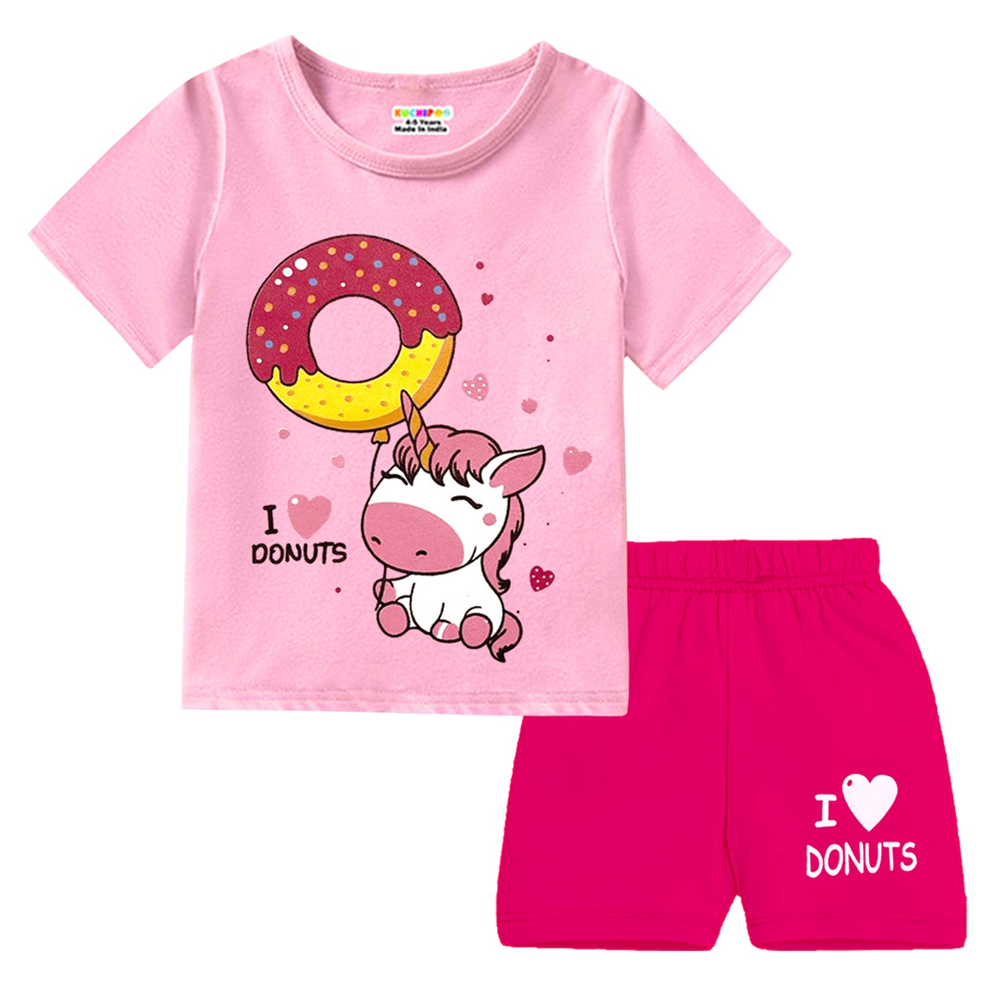 KUCHIPOO GIRLS HALF SLEEVES T-SHIRTS AND SHORTS SET