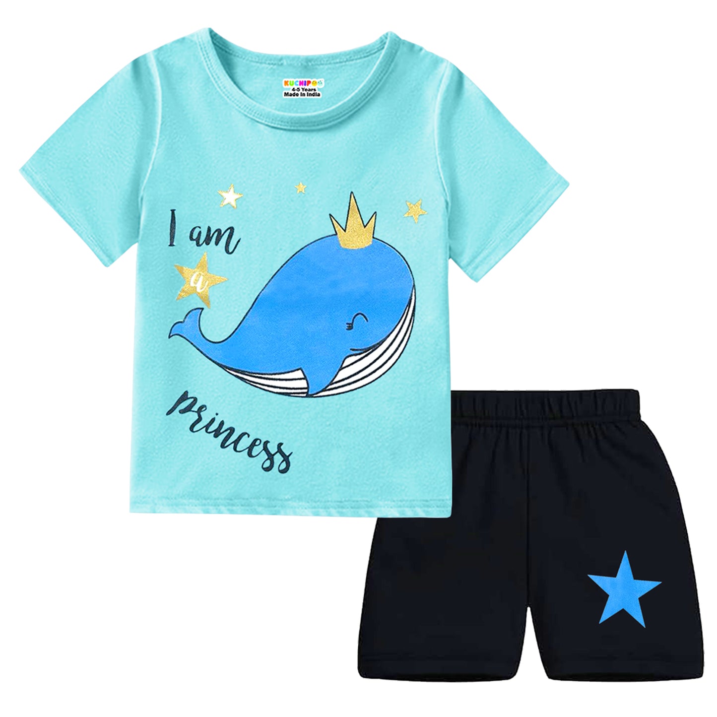 KUCHIPOO GIRLS HALF SLEEVES T-SHIRTS AND SHORTS SET