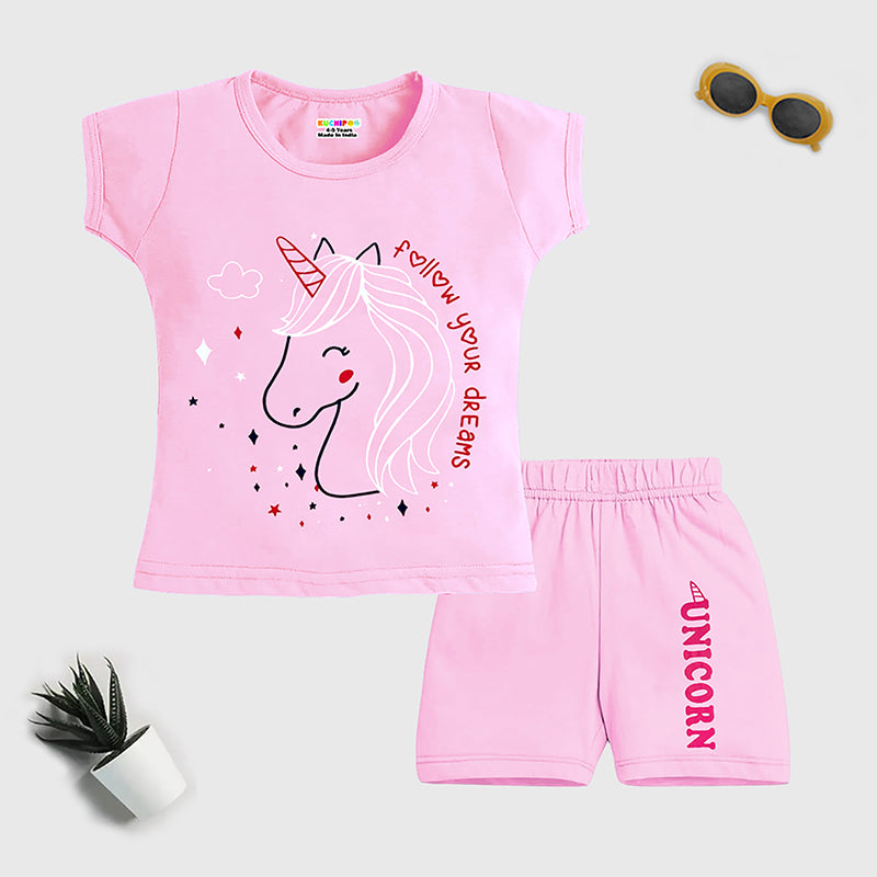 KUCHIPOO Baby Girls T-Shirts and Shorts Set