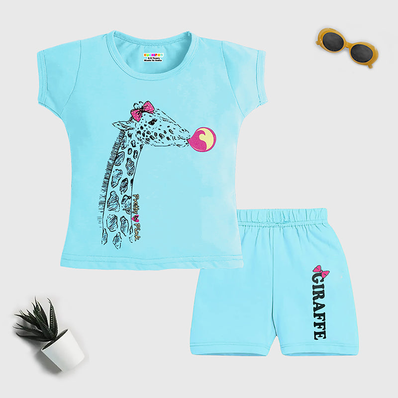 KUCHIPOO Baby Girls T-Shirts and Shorts Set