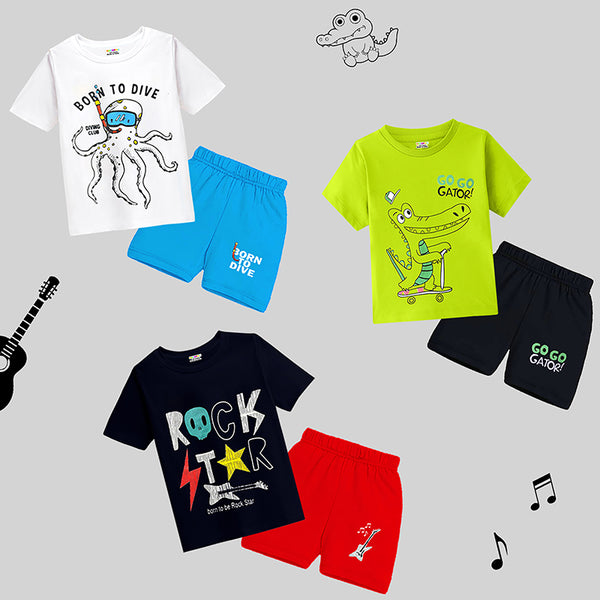 KUCHIPOO Baby Boys T-Shirts and Shorts Set