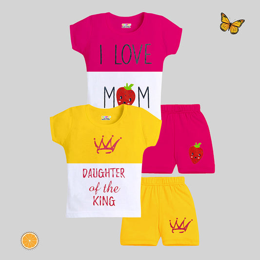 KUCHIPOO GIRLS HALF SLEEVES T-SHIRTS AND SHORTS SET