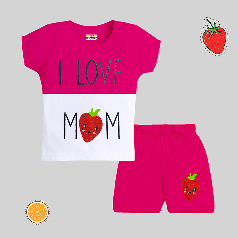 KUCHIPOO GIRLS HALF SLEEVES T-SHIRTS AND SHORTS SET