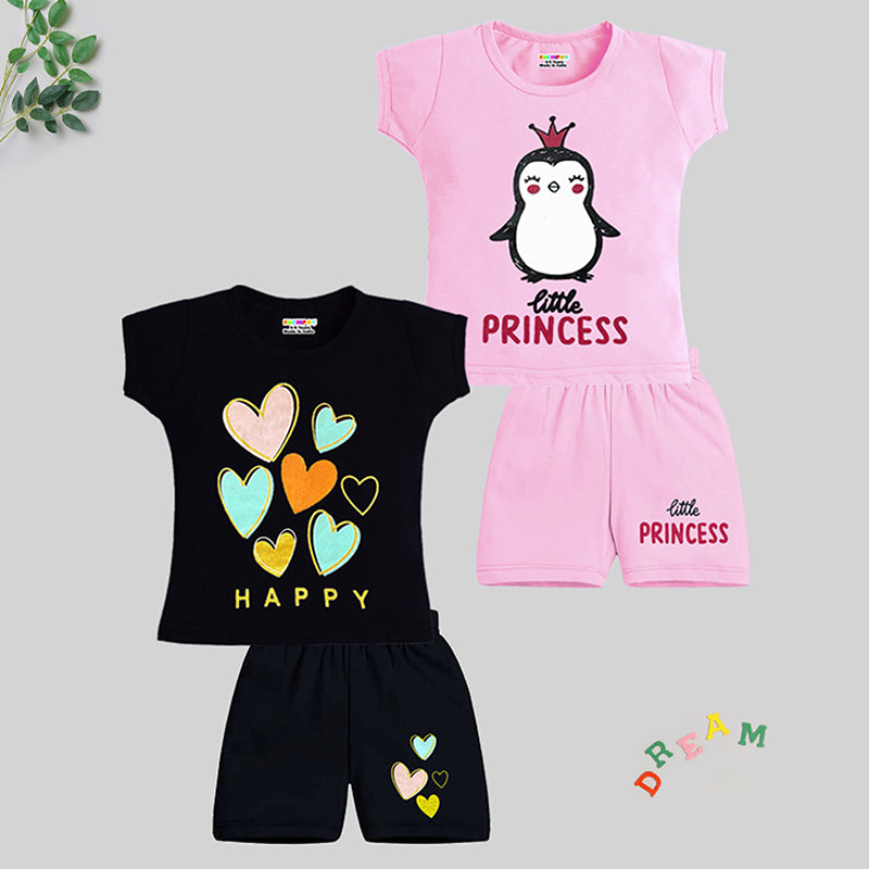 KUCHIPOO Baby Girls T-Shirts and Shorts Set