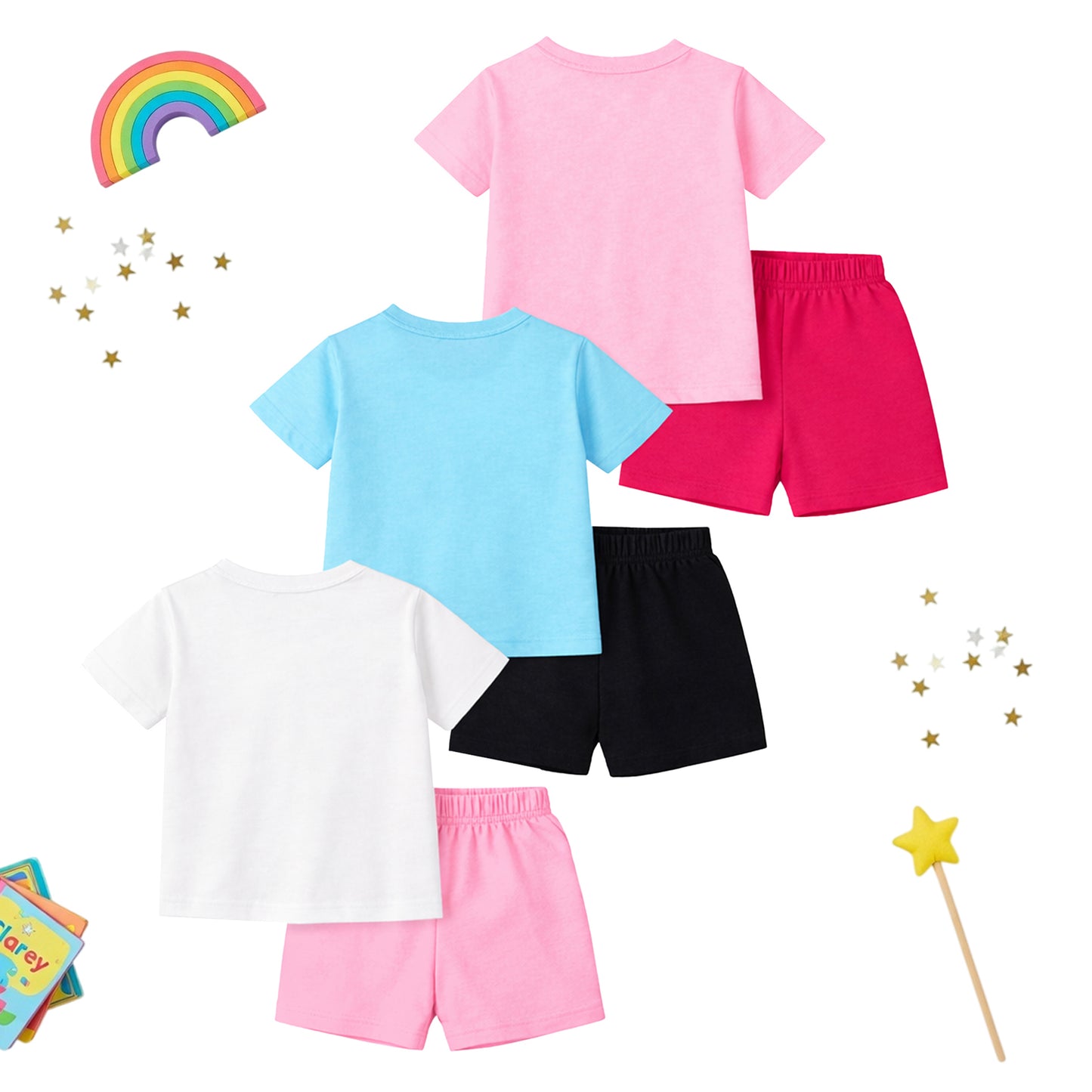 KUCHIPOO Baby Girls T-Shirts and Shorts Set