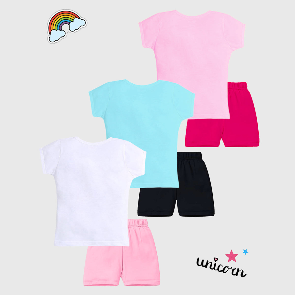 KUCHIPOO Baby Girls T-Shirts and Shorts Set