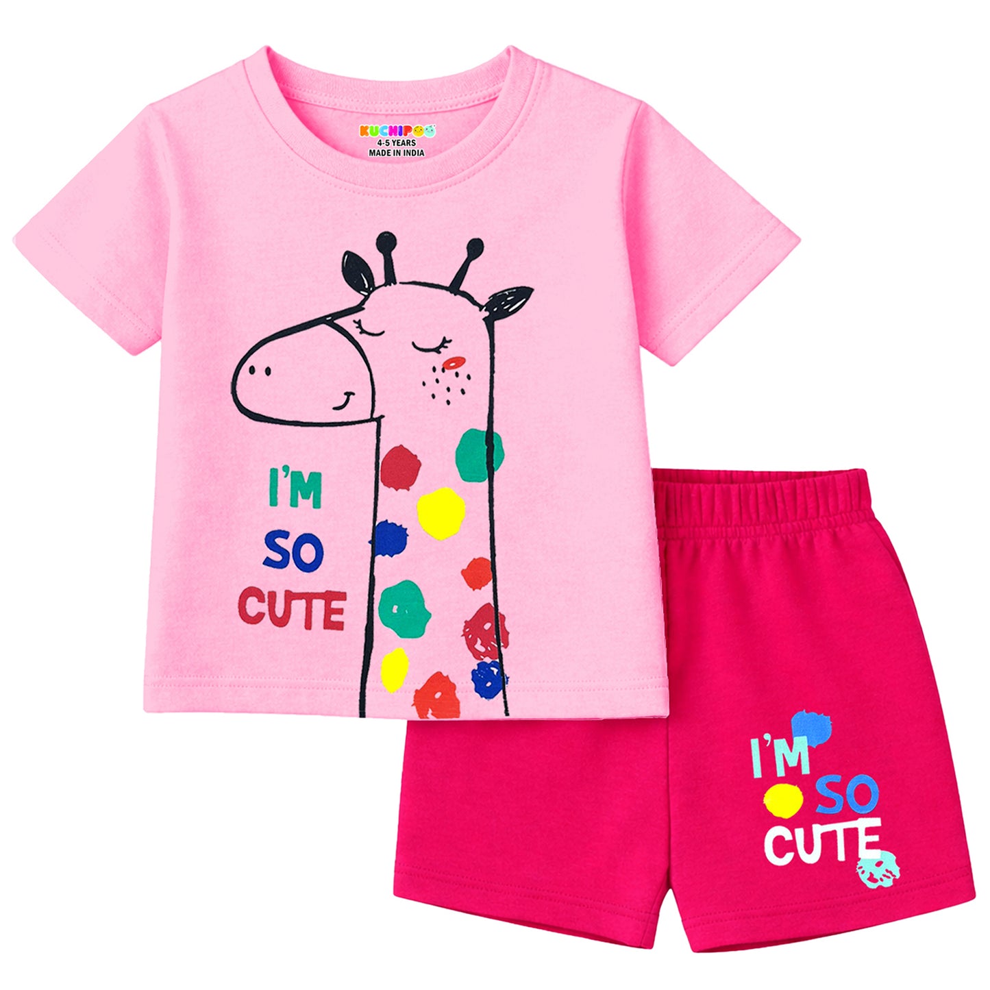 KUCHIPOO Baby Girls T-Shirts and Shorts Set