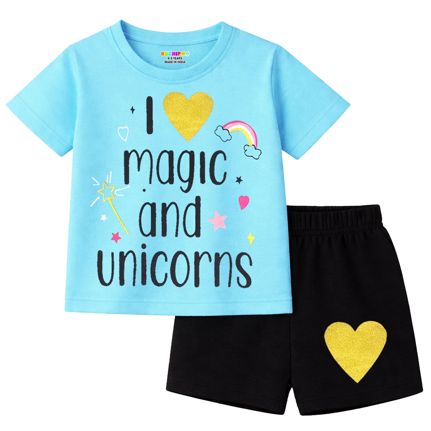 KUCHIPOO Baby Girls T-Shirts and Shorts Set