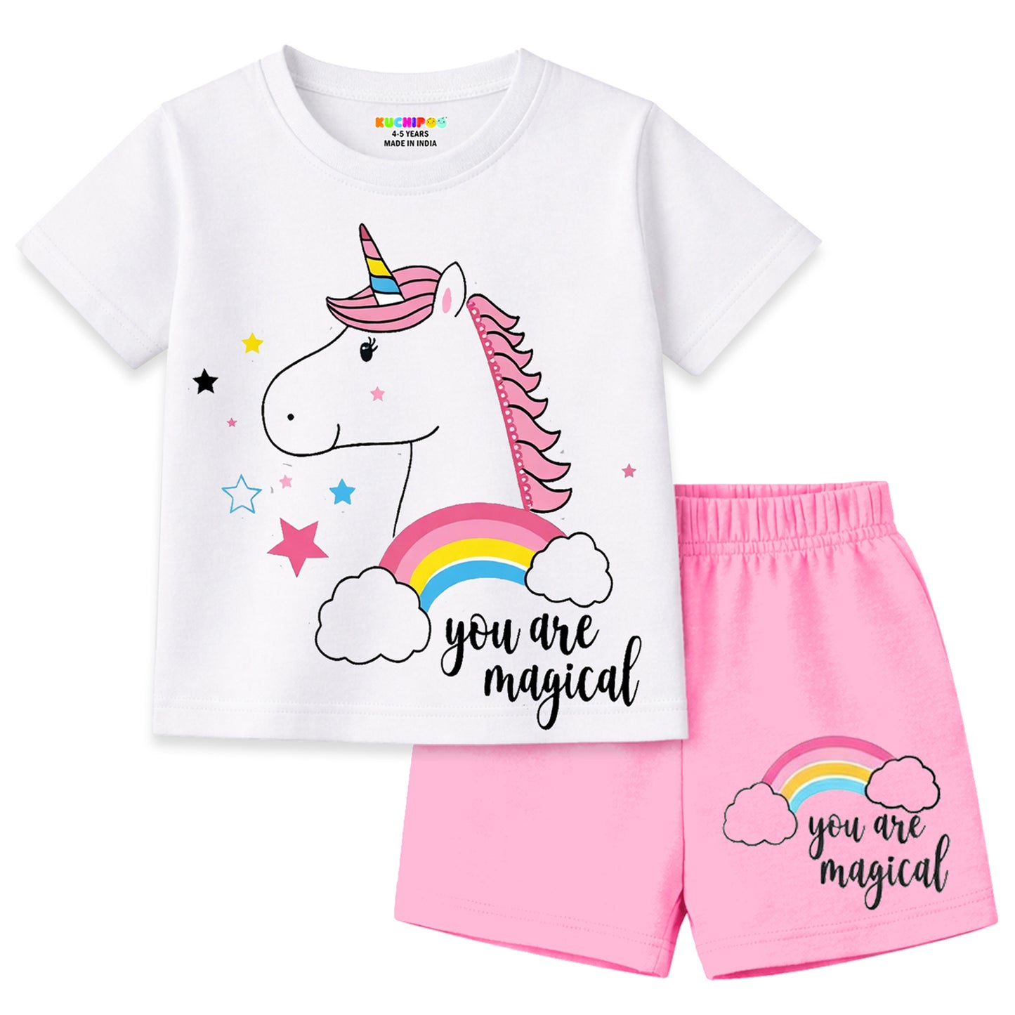 KUCHIPOO Baby Girls T-Shirts and Shorts Set