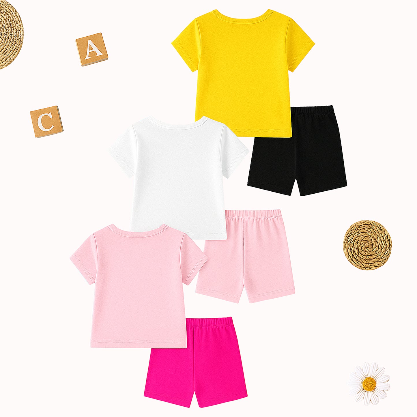 KUCHIPOO Baby Girls T-Shirts and Shorts Set