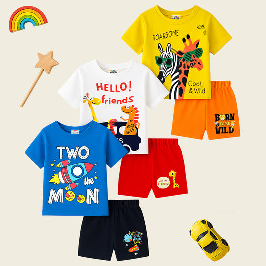 KUCHIPOO Baby Boys T-Shirts and Shorts Set