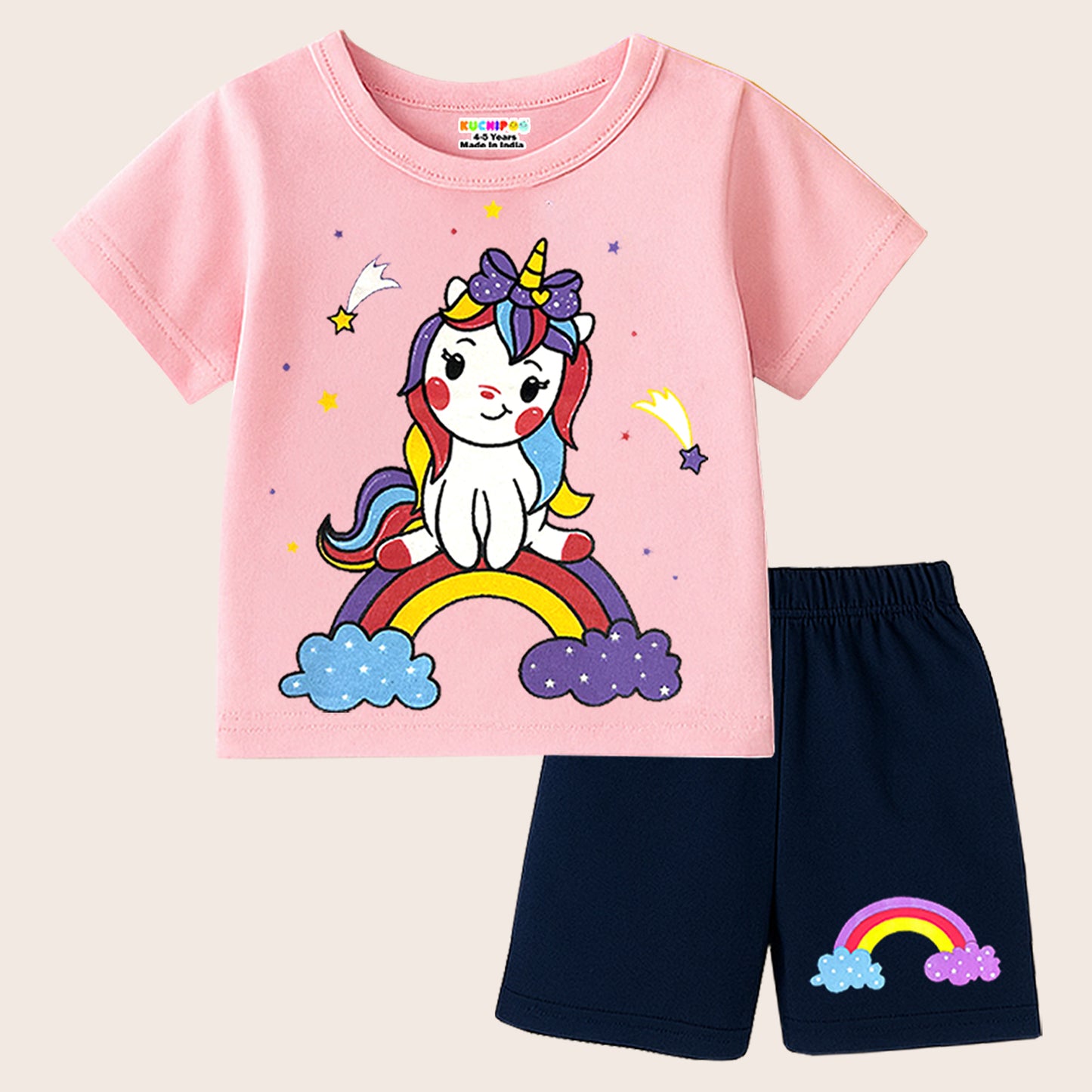 KUCHIPOO Baby Girls T-Shirts and Shorts Set