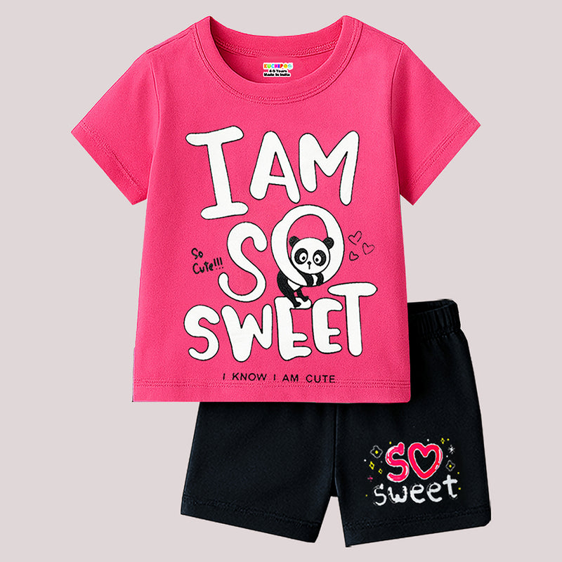 KUCHIPOO Baby Girls T-Shirts and Shorts Set