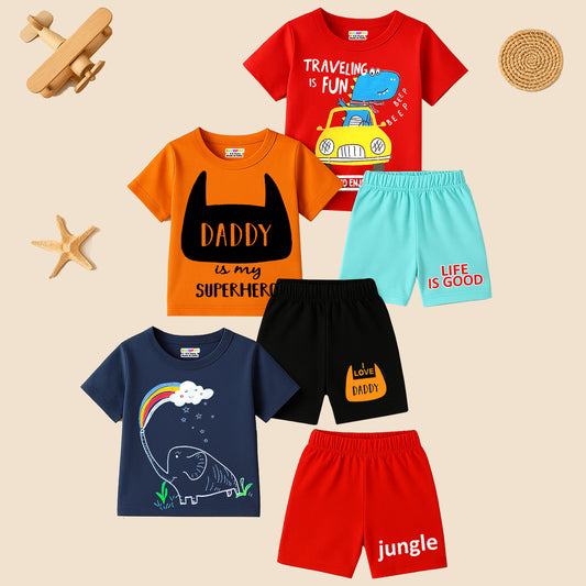 KUCHIPOO Baby Boys T-Shirts and Shorts Set