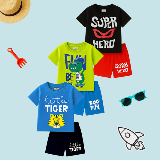 KUCHIPOO Baby Boys T-Shirts and Shorts Set