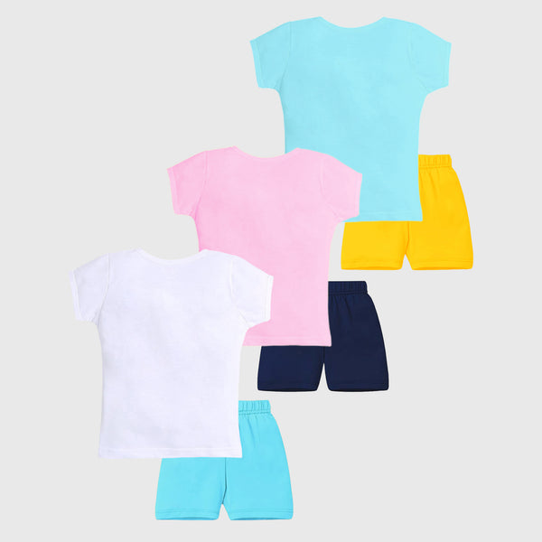 KUCHIPOO GIRLS HALF SLEEVES T-SHIRTS AND SHORTS SET