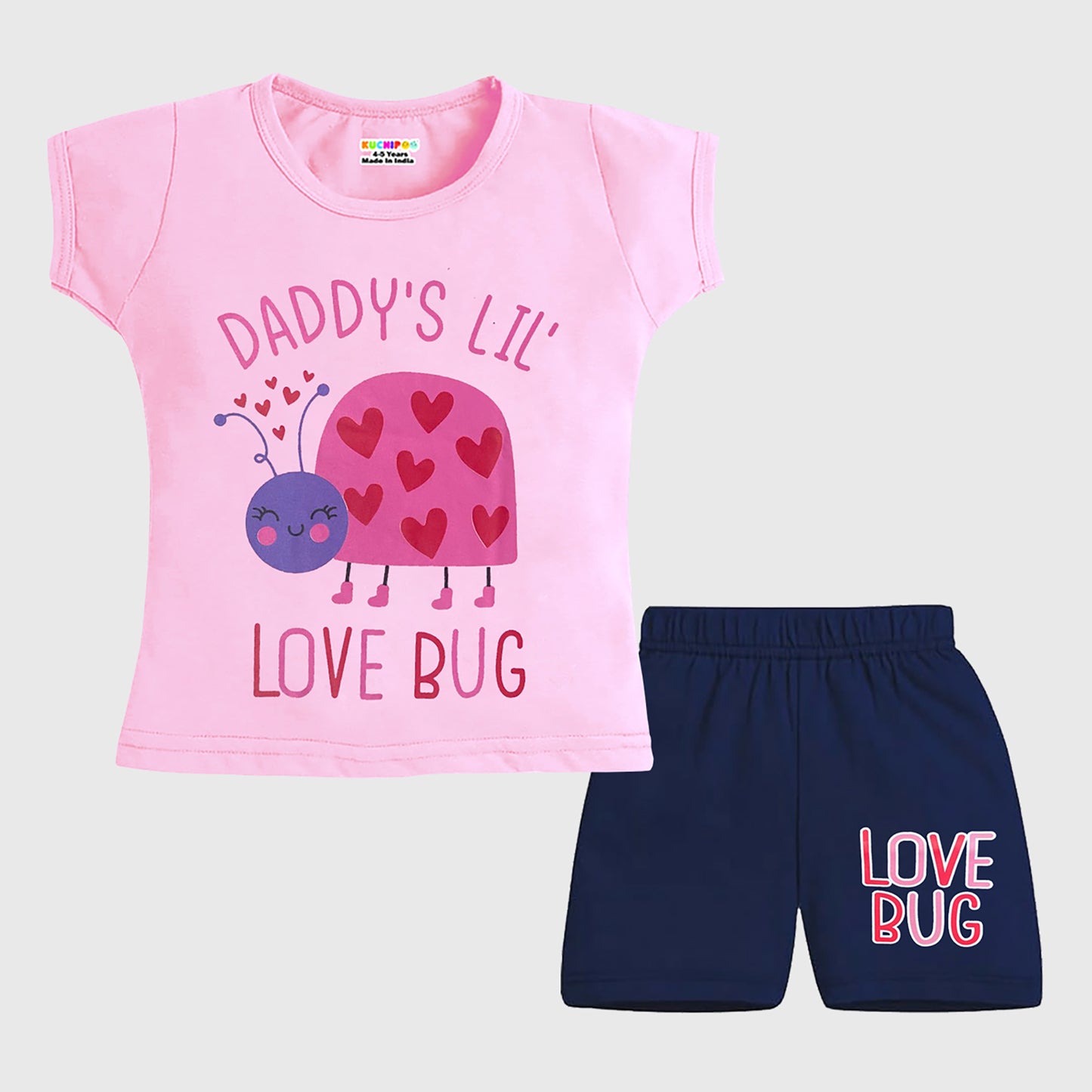 KUCHIPOO GIRLS HALF SLEEVES T-SHIRTS AND SHORTS SET