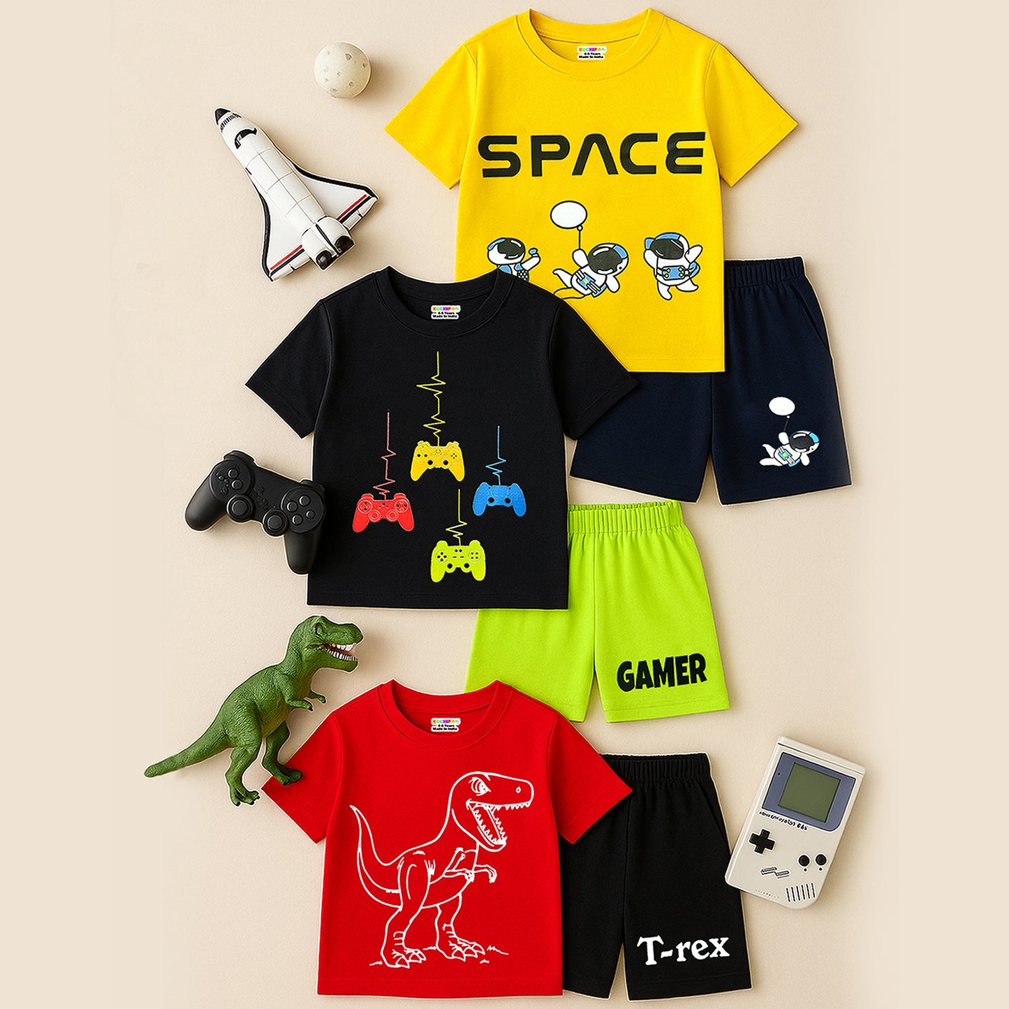 KUCHIPOO BOYS HALF SLEEVES T-SHIRTS AND SHORTS SET