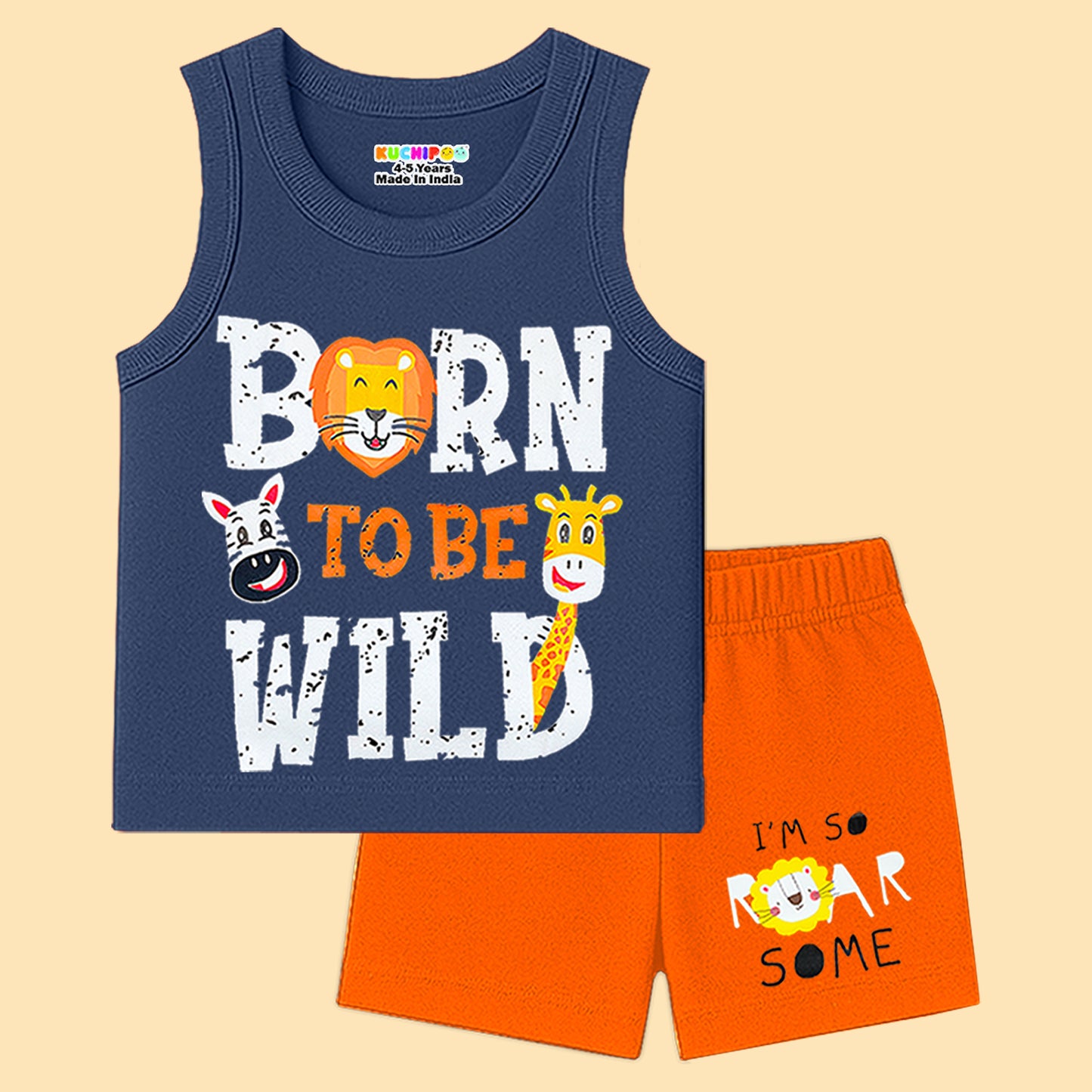 KUCHIPOO Baby Boys Sleevesless Tshirts and Shorts Set