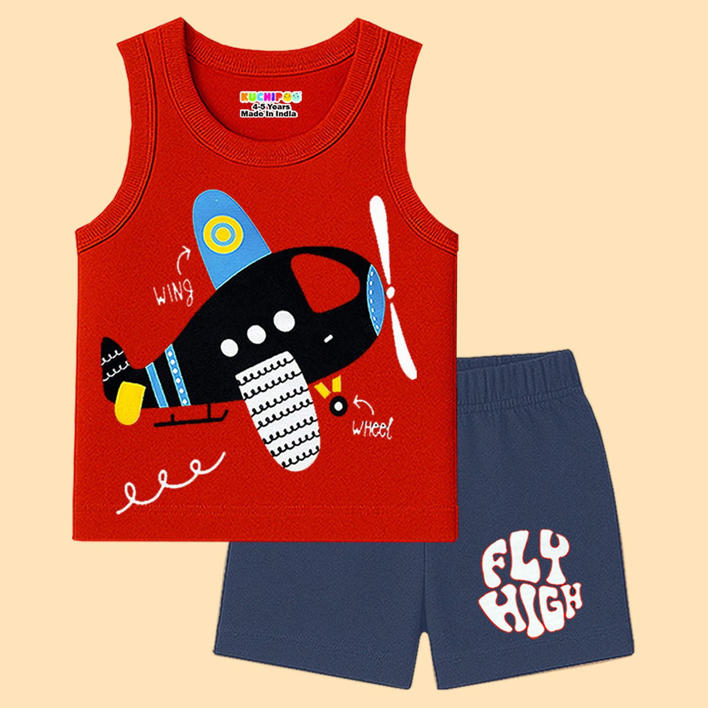 KUCHIPOO Baby Boys Sleevesless Tshirts and Shorts Set