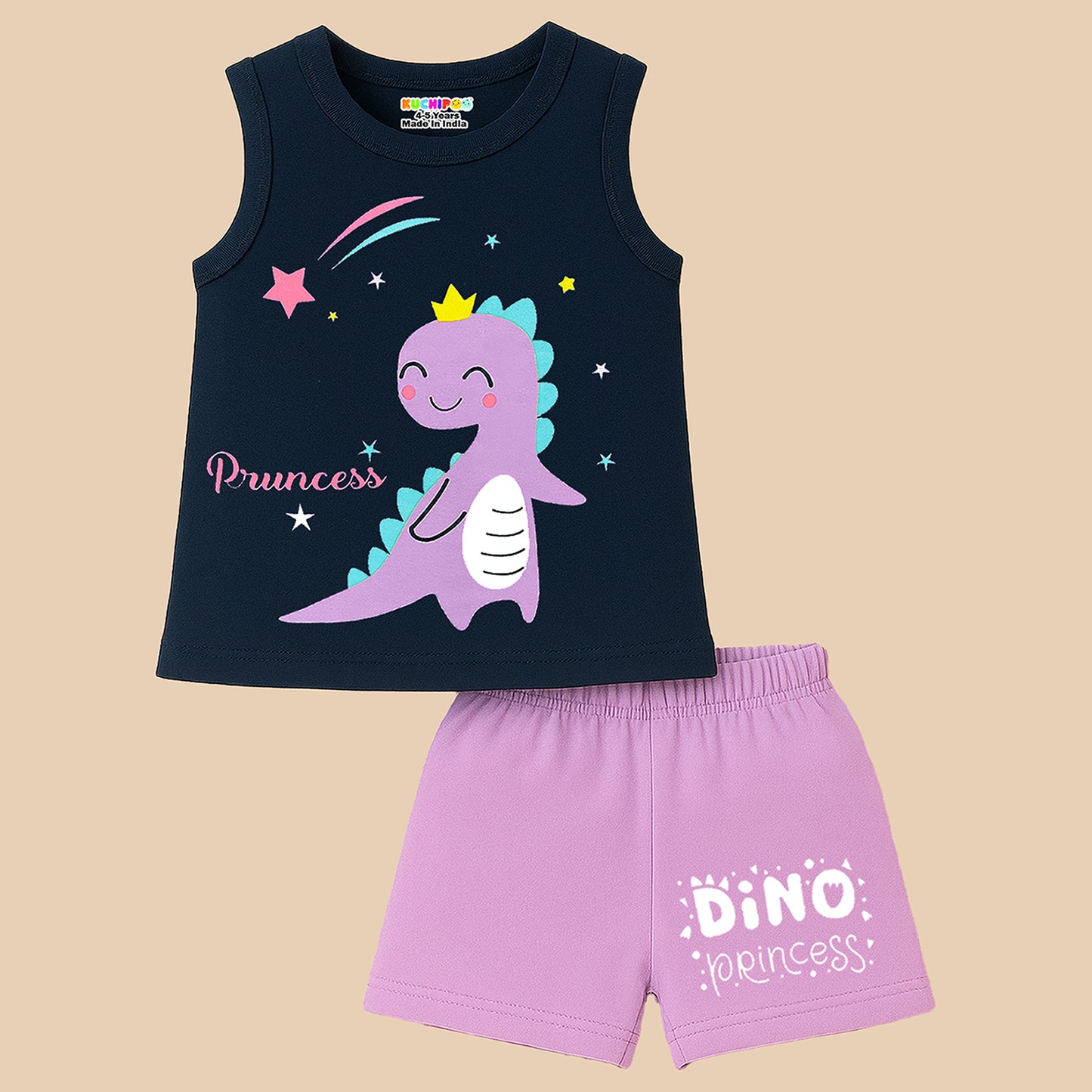 KUCHIPOO Baby Girls Sleevesless Tshirts and Shorts Set