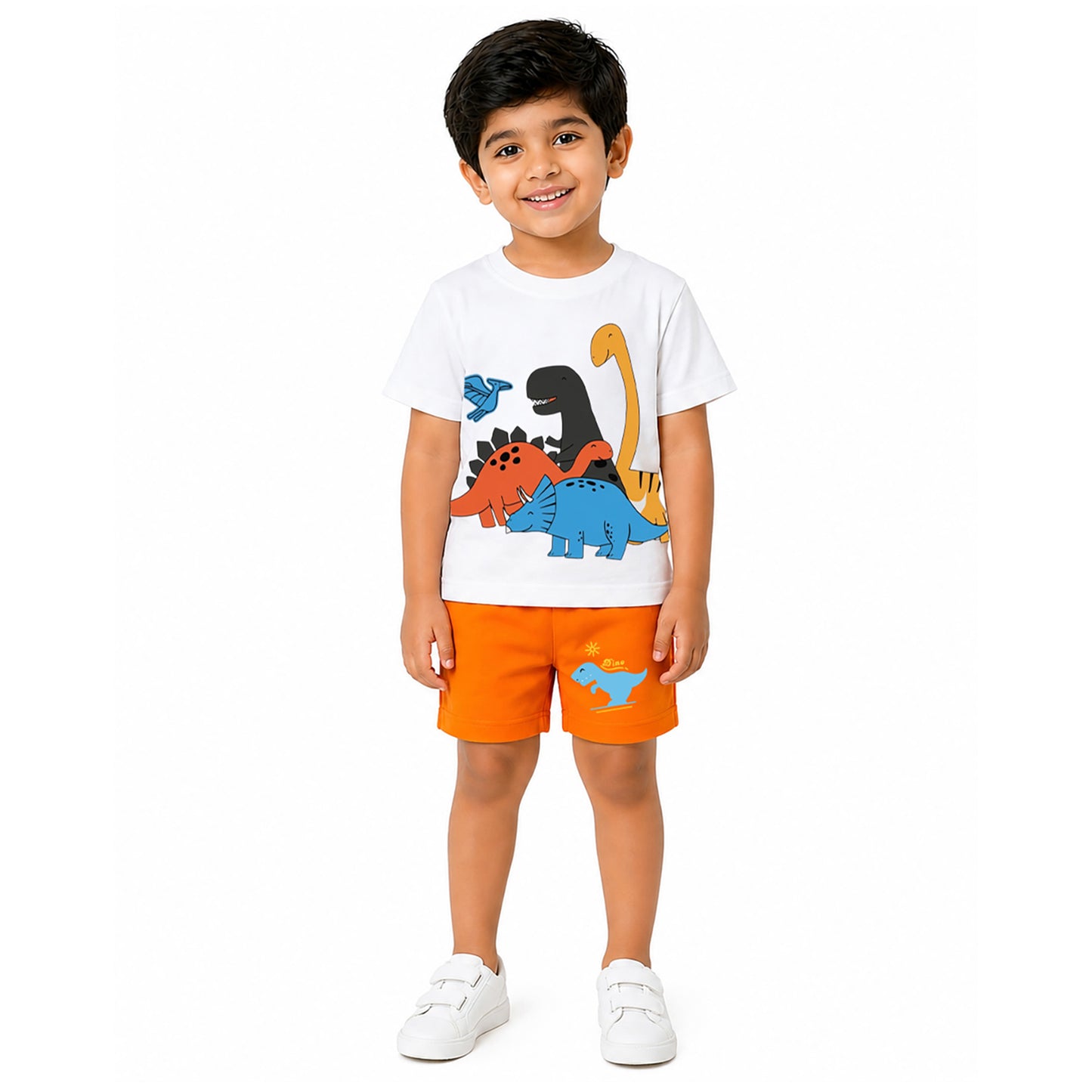 Kuchipoo Boys Cotton T-Shirt & Shorts | Printed Summer Wear Set | Soft & Comfortable Kids Clothing | Pack of 3