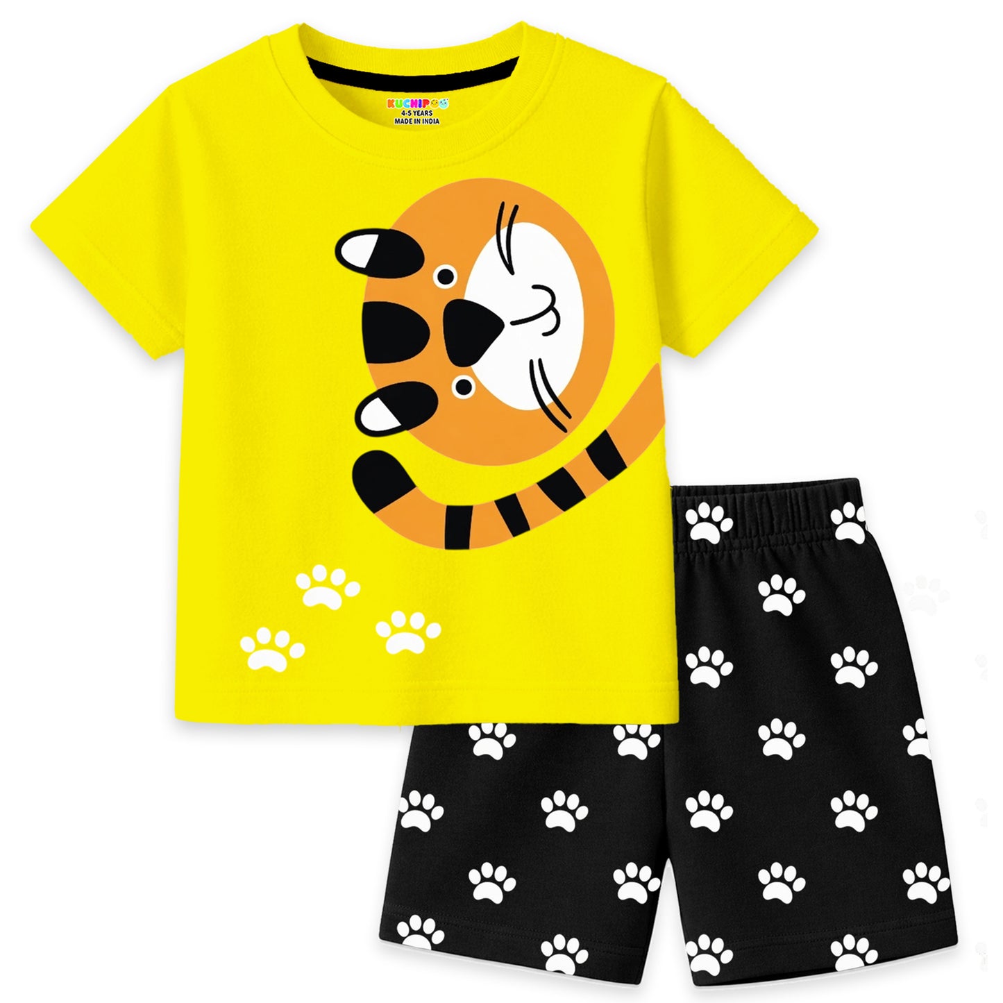 Kuchipoo Boys Cotton T-Shirt & Shorts | Printed Summer Wear Set | Soft & Comfortable Kids Clothing | Pack of 3