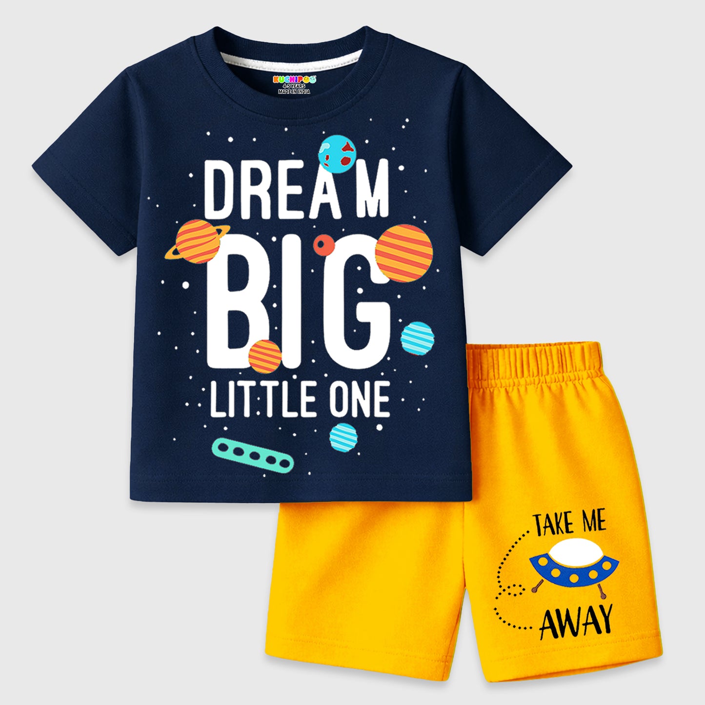Kuchipoo Boys Cotton T-Shirt & Shorts | Printed Summer Wear Set | Soft & Comfortable Kids Clothing | Pack of 3
