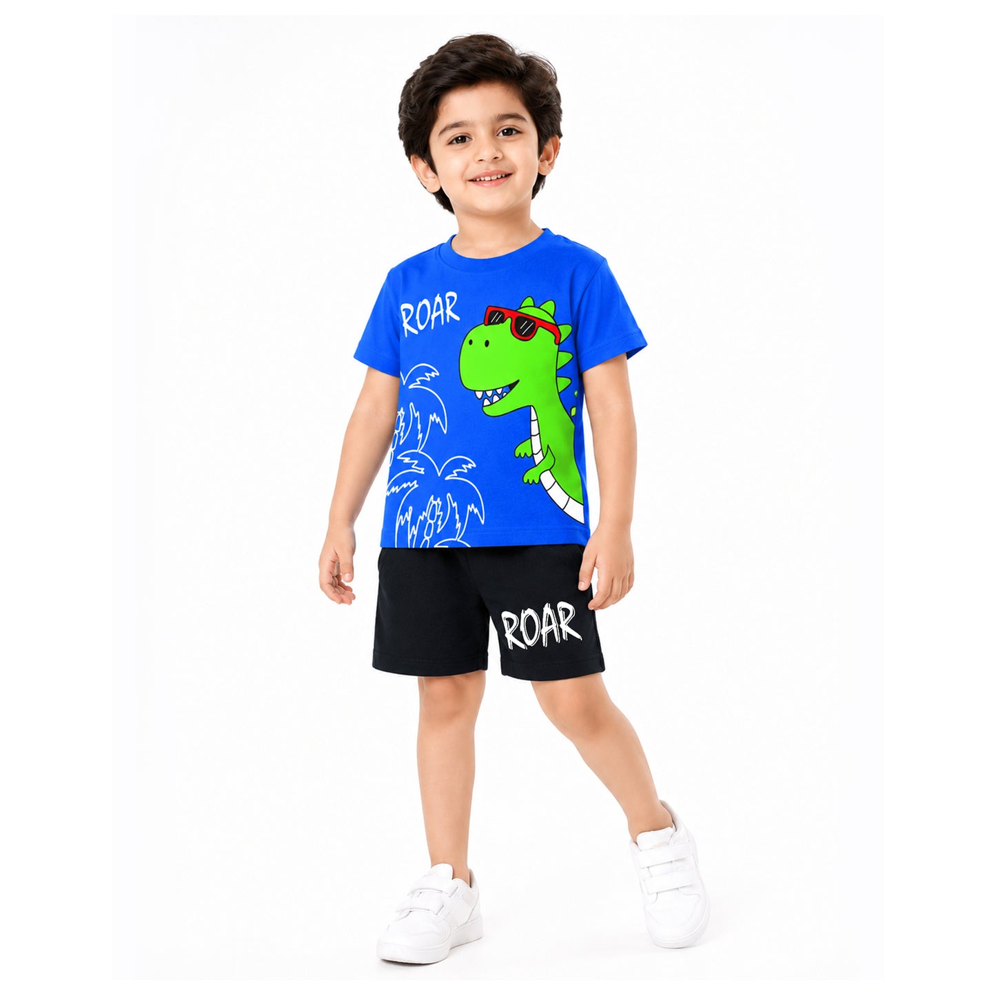 Kuchipoo Boys Cotton T-Shirt & Shorts | Printed Summer Wear Set | Soft & Comfortable Kids Clothing | Pack of 3