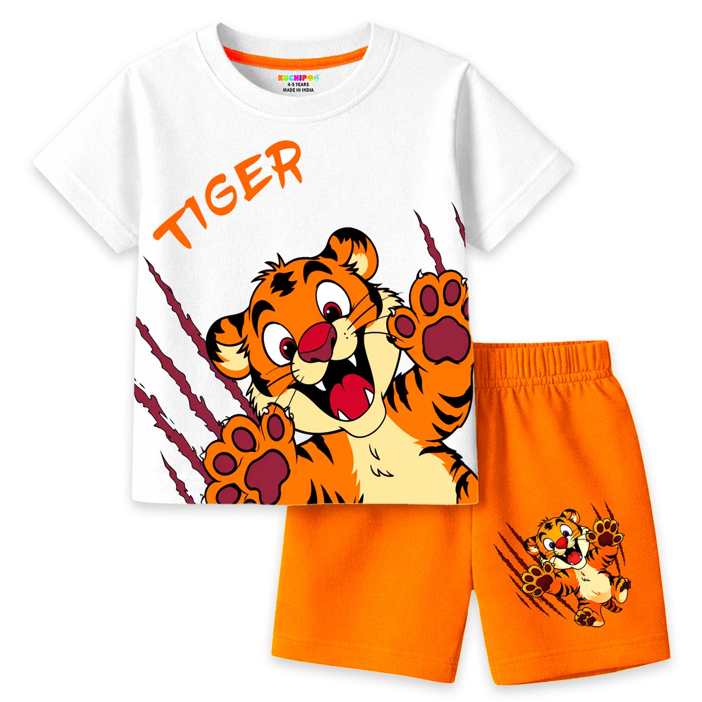 Kuchipoo Boys Cotton T-Shirt & Shorts | Printed Summer Wear Set | Soft & Comfortable Kids Clothing | Pack of 3