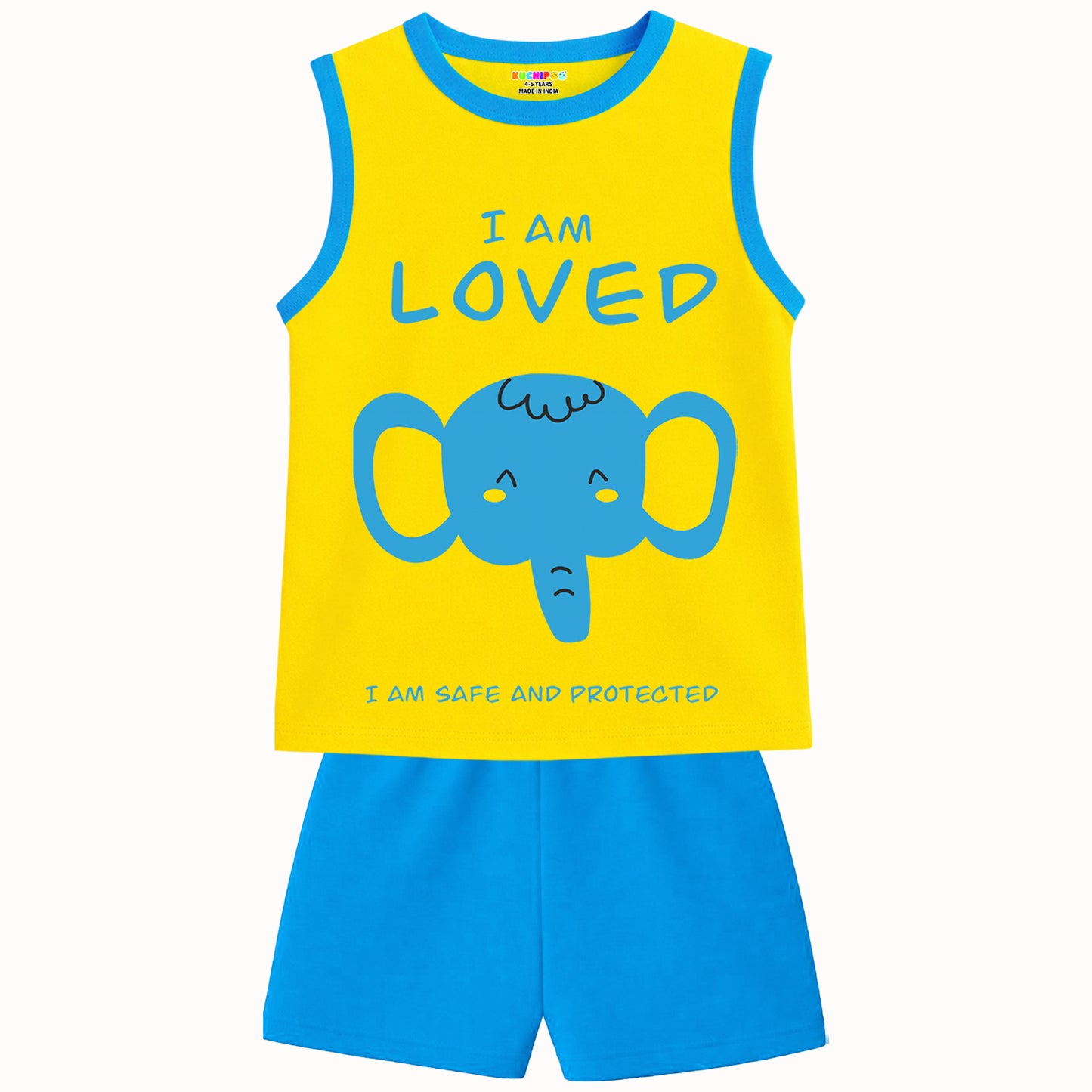 Kuchipoo Kids Sleeveless Cotton Tshirt & Shorts Set | Printed Summer Co-Ord Sets for Boys | Pack of 3