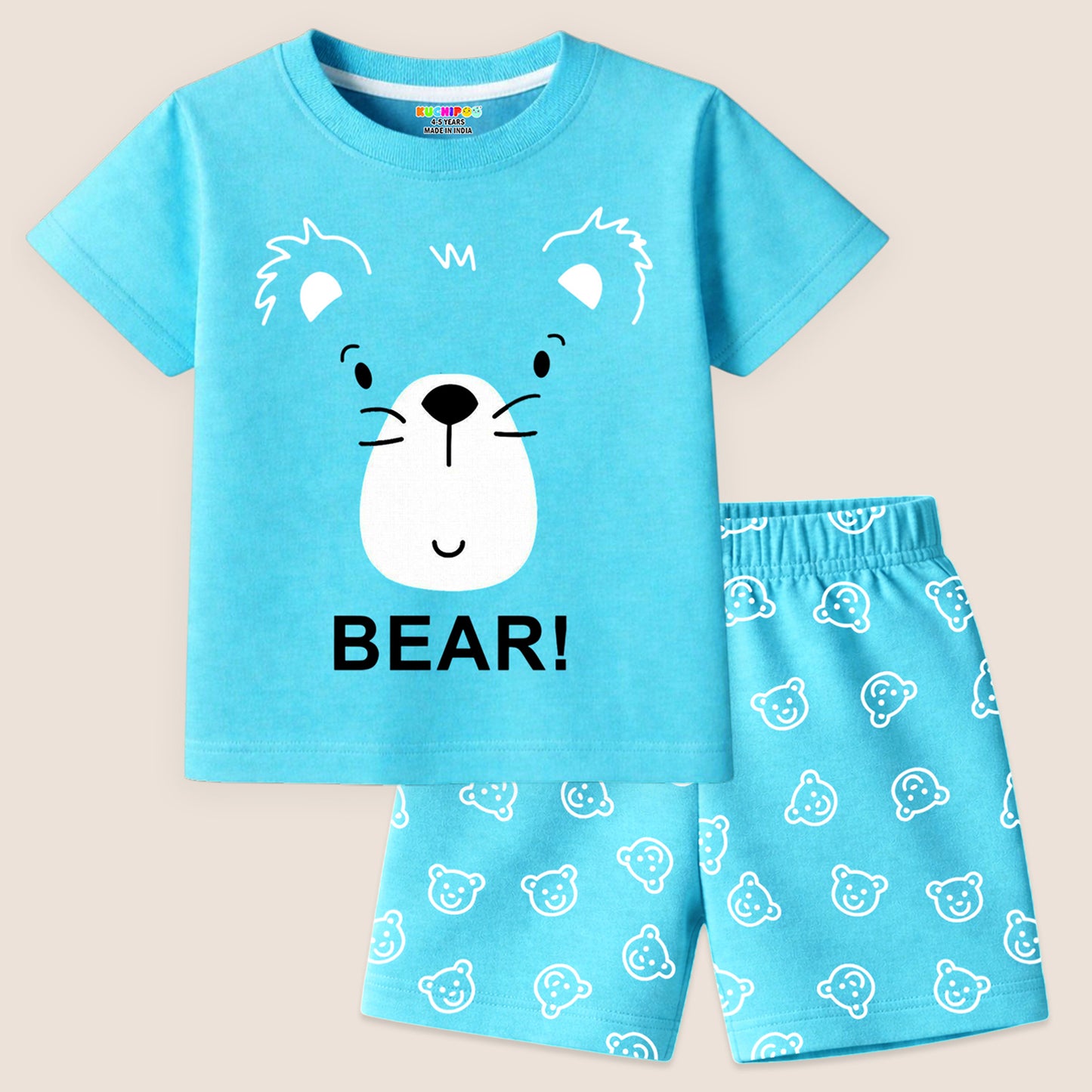 Kuchipoo Boys and Girls Cotton T-Shirt & Shorts | Printed Summer Wear Set | Soft & Comfortable Kids Clothing | Pack of 3