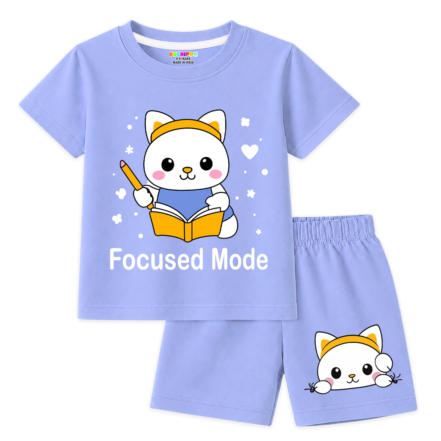 Kuchipoo Girls Cotton T-Shirt & Shorts | Printed Summer Wear Set | Soft & Comfortable Kids Clothing | Pack of 3