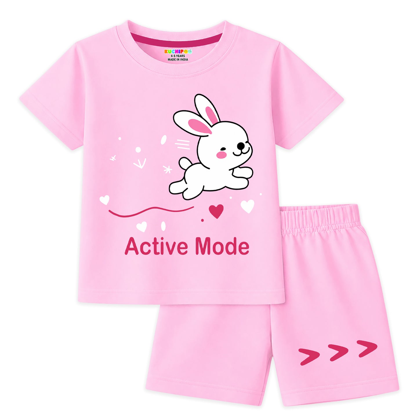 Kuchipoo Girls Cotton T-Shirt & Shorts | Printed Summer Wear Set | Soft & Comfortable Kids Clothing | Pack of 3