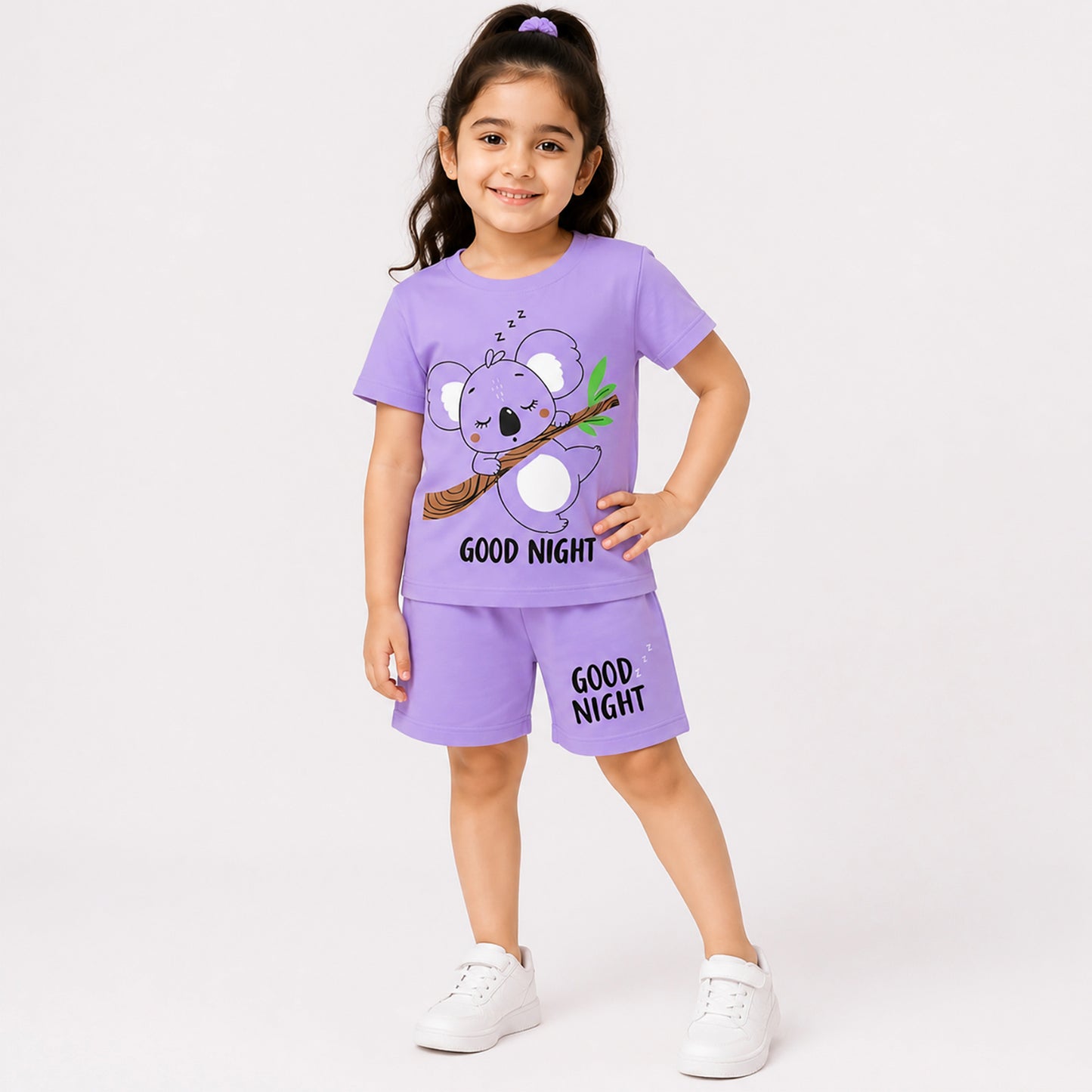 Kuchipoo Girls Cotton T-Shirt & Shorts | Printed Summer Wear Set | Soft & Comfortable Kids Clothing | Pack of 3