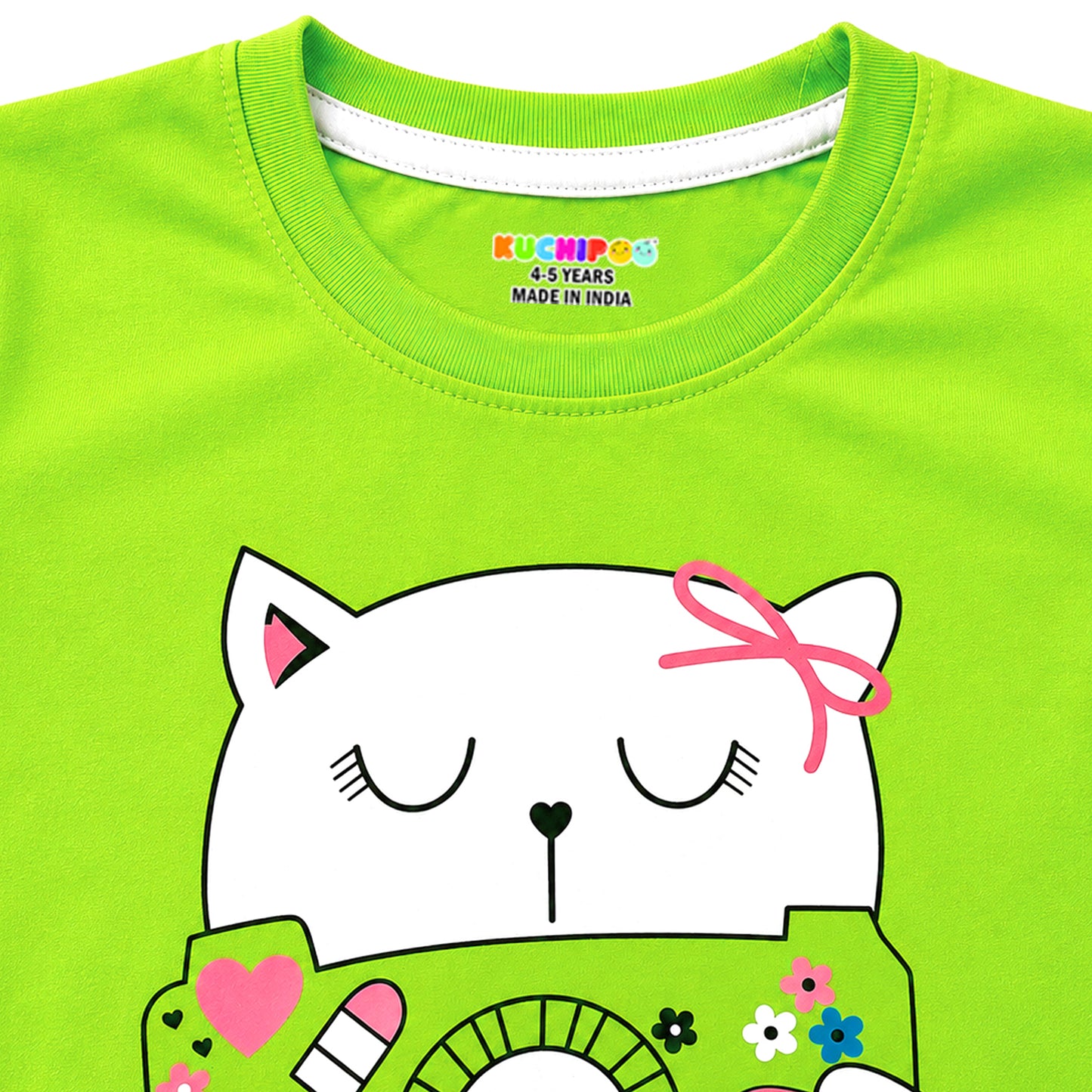 Kuchipoo Girls Cotton T-Shirt & Shorts | Printed Summer Wear Set | Soft & Comfortable Kids Clothing | Pack of 3
