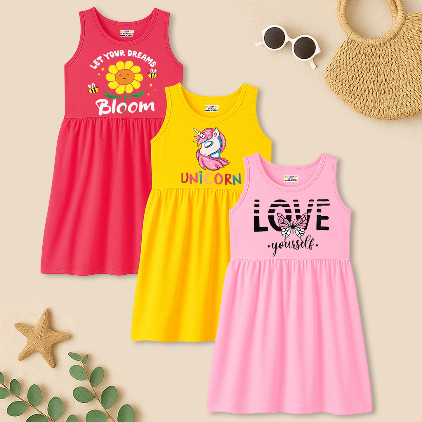 Kuchipoo Girls Regular Fit Sleeveless Dress