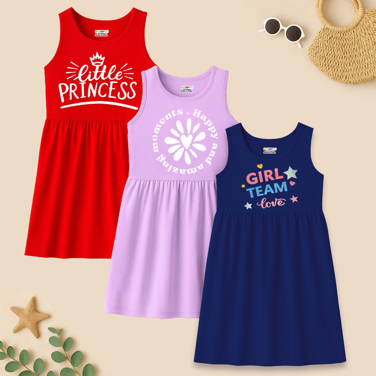 Kuchipoo Girls Regular Fit Sleeveless Dress