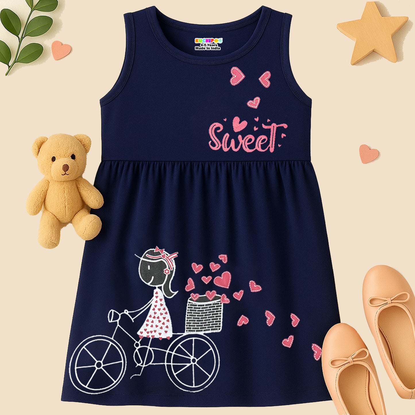 Kuchipoo Girls Regular Fit Sleeveless Dress