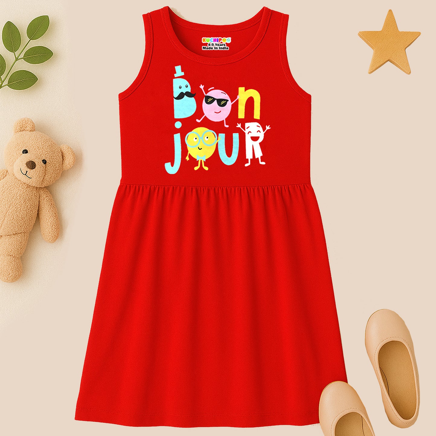 Kuchipoo Girls Regular Fit Sleeveless Dress