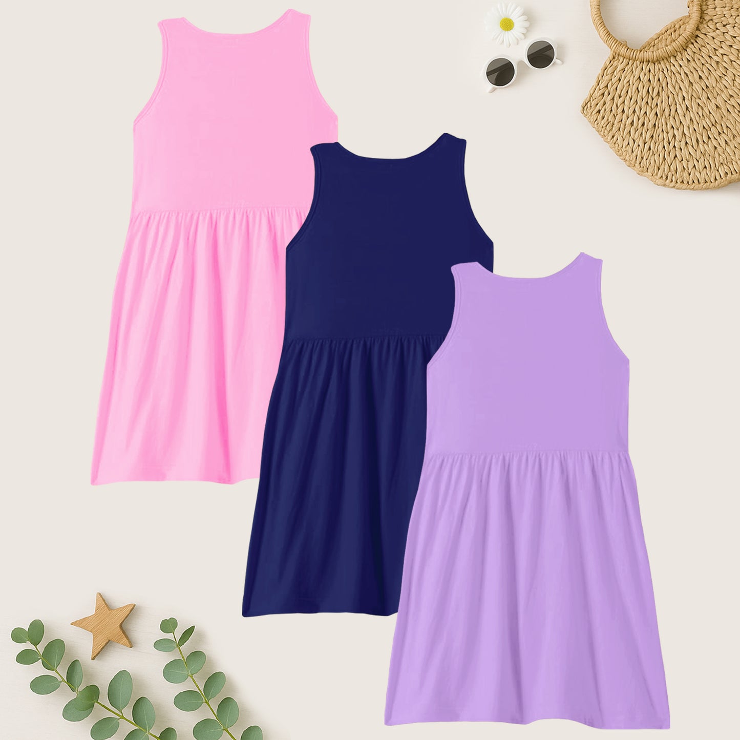 Kuchipoo Girls Regular Fit Sleeveless Dress