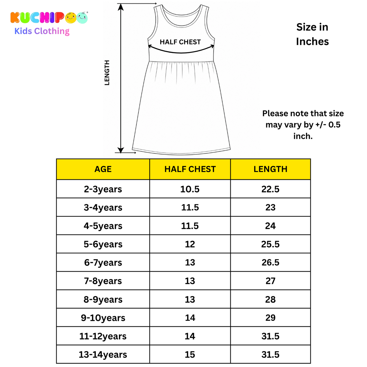 Kuchipoo Girls Regular Fit Sleeveless Dress