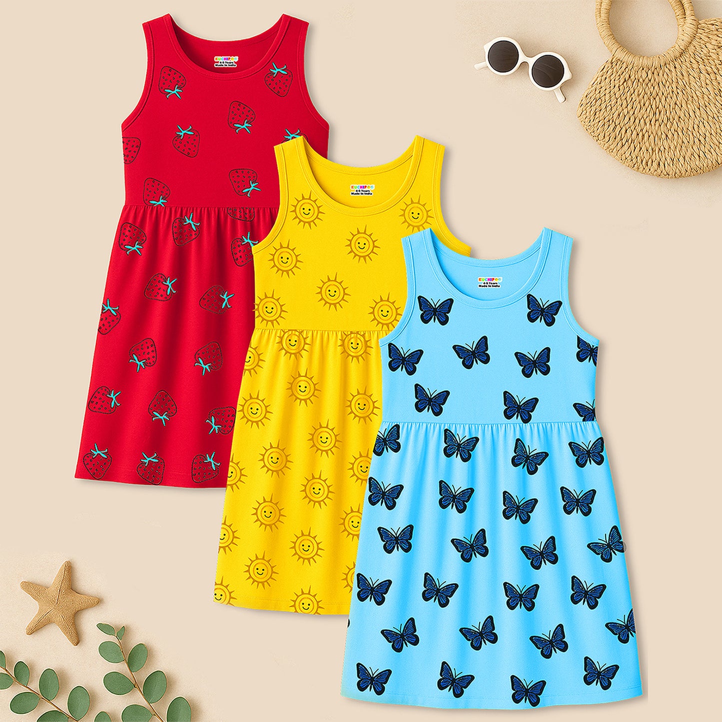 Kuchipoo Girls Regular Fit Sleeveless Dress